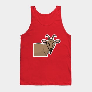 Cute Goat Animal Sticker design vector illustration. Animal object icon concept. Farm animal goat cartoon character sticker design. Eid Mubarak icon concept. Tank Top